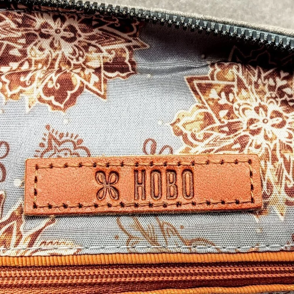Hobo Taupe Suede Leather Tote Bag